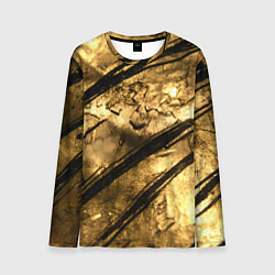 Лонгслив мужской Золото с черной текстурой, цвет: 3D-принт