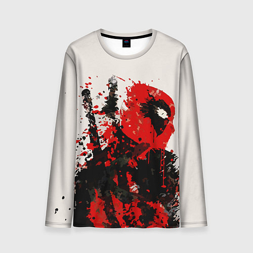 Мужской лонгслив Дэдпул брызги / 3D-принт – фото 1