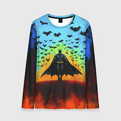 Лонгслив мужской Бэтмен и летучие мыши, цвет: 3D-принт