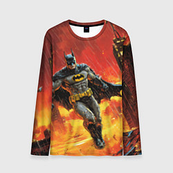Лонгслив мужской Бэтмен застыл в воздухе, цвет: 3D-принт