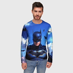Лонгслив мужской Бэтмен синее небо, цвет: 3D-принт — фото 2