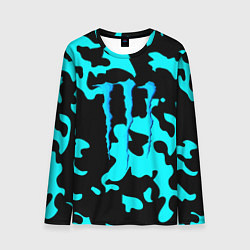 Мужской лонгслив Monster energy камуфляж голубой