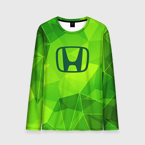 Мужской лонгслив Honda green poly / 3D-принт – фото 1