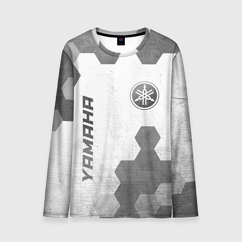 Мужской лонгслив Yamaha - white gradient вертикально / 3D-принт – фото 1
