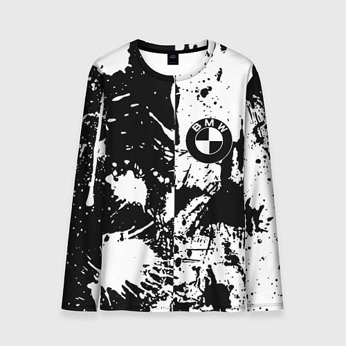 Мужской лонгслив BMW черно белые краски / 3D-принт – фото 1