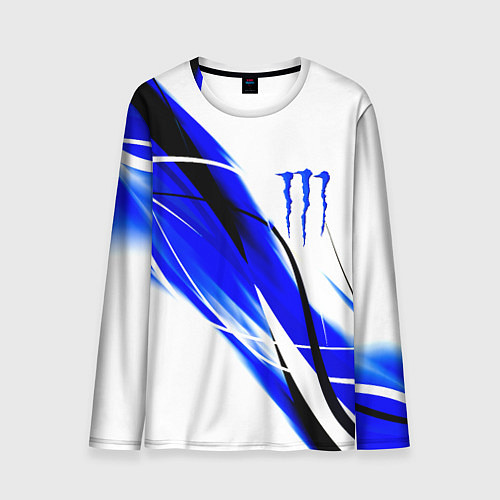 Мужской лонгслив Monster energy линии абстракции / 3D-принт – фото 1