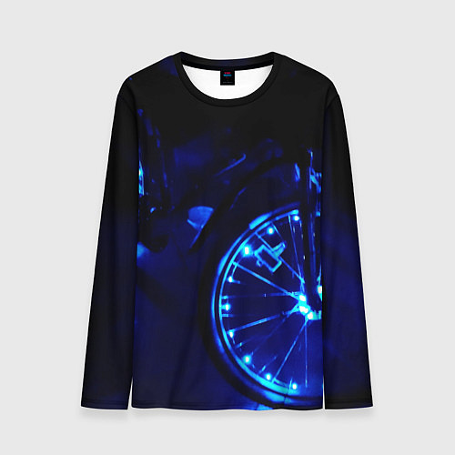 Мужской лонгслив Синяя подсветка колёс / 3D-принт – фото 1