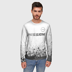 Лонгслив мужской Nissan - white gradient посередине, цвет: 3D-принт — фото 2