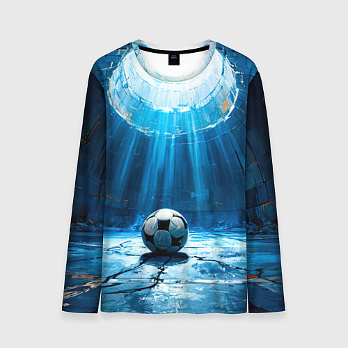 Мужской лонгслив Футбольный мяч в синем / 3D-принт – фото 1