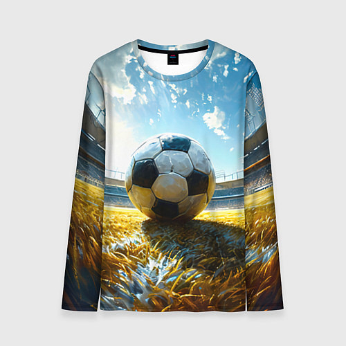 Мужской лонгслив Футбольный мяч на стадионе / 3D-принт – фото 1