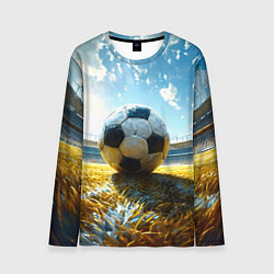 Лонгслив мужской Футбольный мяч на стадионе, цвет: 3D-принт