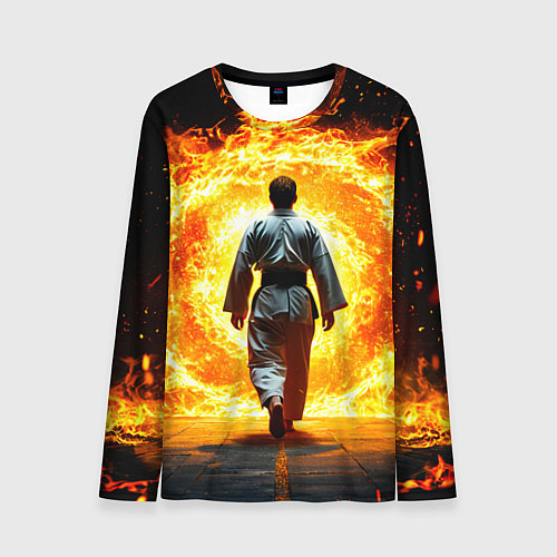 Мужской лонгслив Айкидоист и огненный вихрь / 3D-принт – фото 1