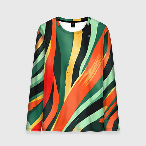 Мужской лонгслив Тропическая жаркая абстракция / 3D-принт – фото 1