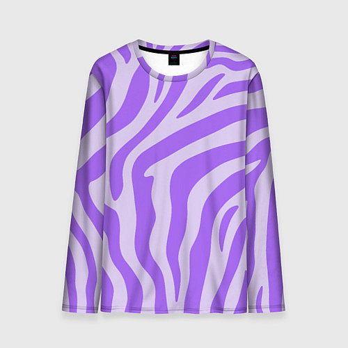 Мужской лонгслив Лавандовый тигровый паттерн / 3D-принт – фото 1