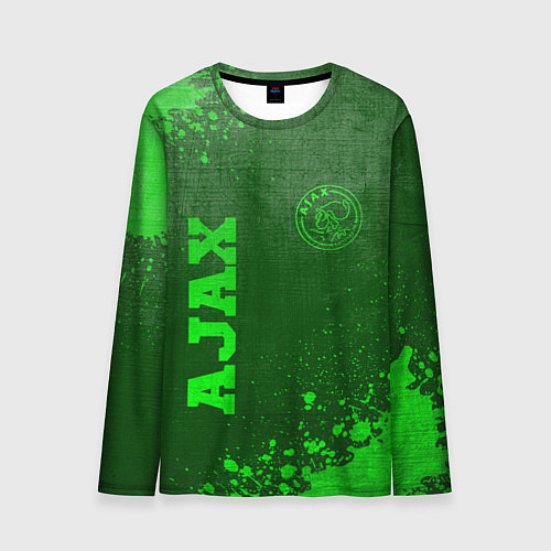 Мужской лонгслив Ajax - green gradient вертикально / 3D-принт – фото 1