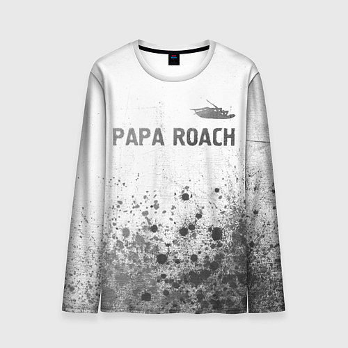 Мужской лонгслив Papa Roach - white gradient посередине / 3D-принт – фото 1