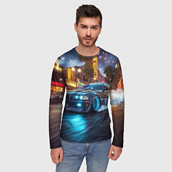 Лонгслив мужской ВМБ неоновый свет, цвет: 3D-принт — фото 2
