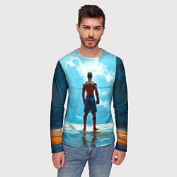 Лонгслив мужской Кикбоксер в синем, цвет: 3D-принт — фото 2