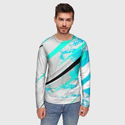 Лонгслив мужской Color white light blue, цвет: 3D-принт — фото 2