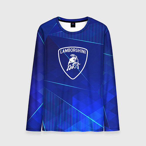 Мужской лонгслив Lamborghini blue poly / 3D-принт – фото 1