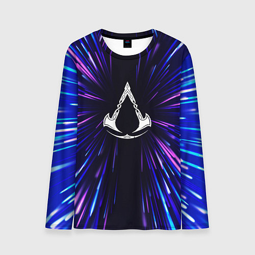 Мужской лонгслив Assassins Creed neon energy / 3D-принт – фото 1