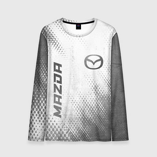 Мужской лонгслив Mazda - white gradient вертикально / 3D-принт – фото 1