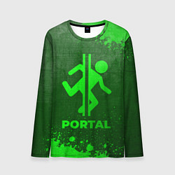 Мужской лонгслив Portal - green gradient