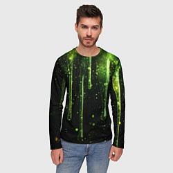 Лонгслив мужской Зеленая объемная слизь, цвет: 3D-принт — фото 2