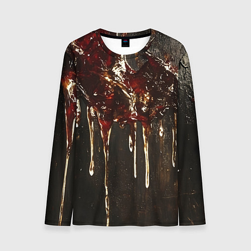 Мужской лонгслив Стекающий мед - текстура / 3D-принт – фото 1
