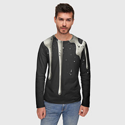 Лонгслив мужской Белая слизь текстура, цвет: 3D-принт — фото 2