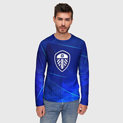 Лонгслив мужской Leeds United blue poly, цвет: 3D-принт — фото 2
