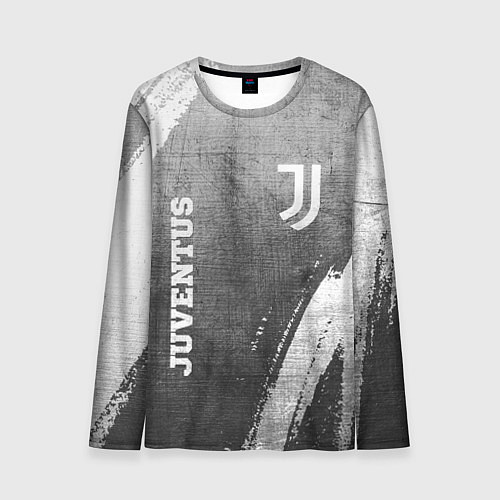 Мужской лонгслив Juventus - grey gradient вертикально / 3D-принт – фото 1