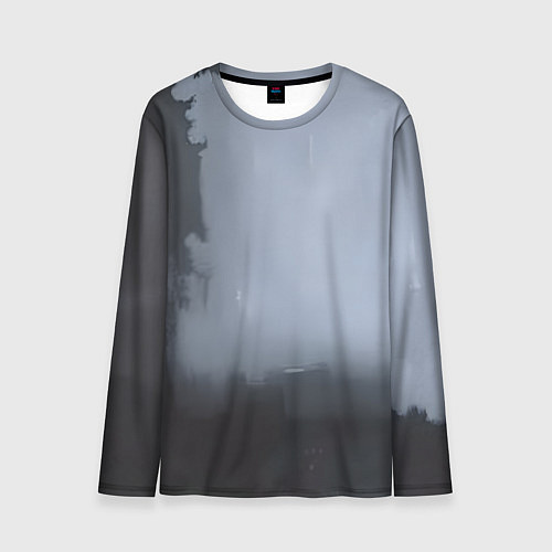 Мужской лонгслив Абстракция с серым и черным / 3D-принт – фото 1