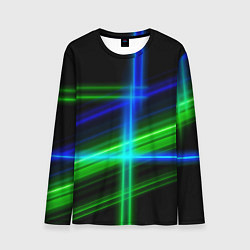 Лонгслив мужской Color blue black green, цвет: 3D-принт
