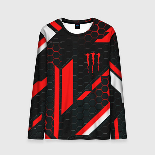 Мужской лонгслив Monster energy sport geometry / 3D-принт – фото 1