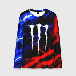 Мужской лонгслив Monster energy молнии неон