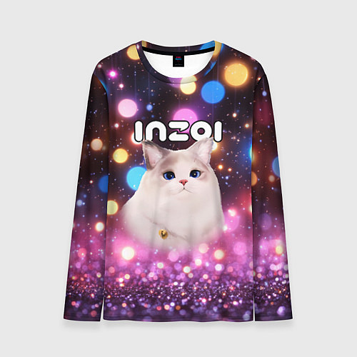 Мужской лонгслив Inzoi кошечка и логотип / 3D-принт – фото 1