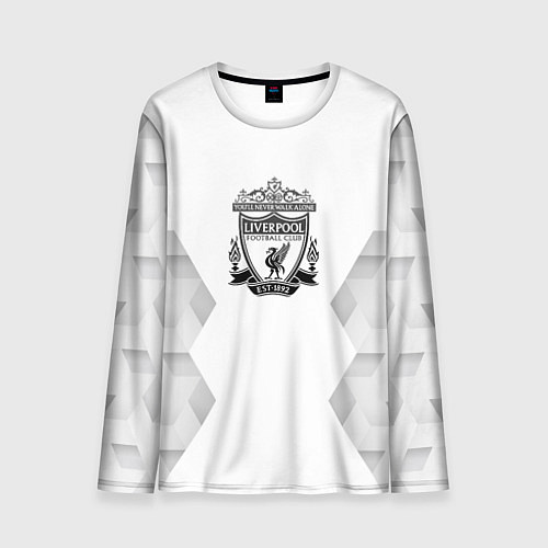 Мужской лонгслив Liverpool white poly / 3D-принт – фото 1