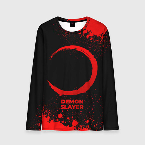 Мужской лонгслив Demon Slayer - red gradient / 3D-принт – фото 1