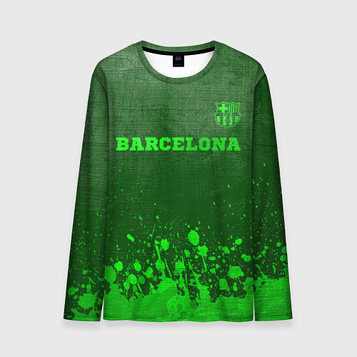 Мужской лонгслив Barcelona - green gradient посередине / 3D-принт – фото 1