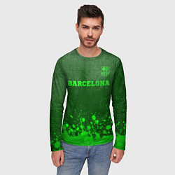 Лонгслив мужской Barcelona - green gradient посередине, цвет: 3D-принт — фото 2