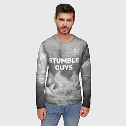 Лонгслив мужской Stumble Guys - grey gradient посередине, цвет: 3D-принт — фото 2