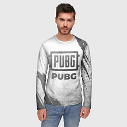 Лонгслив мужской PUBG - white gradient, цвет: 3D-принт — фото 2