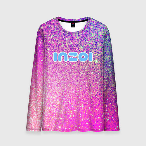 Мужской лонгслив Inzoi лого и розовые блестки / 3D-принт – фото 1