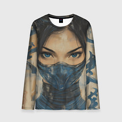 Мужской лонгслив Портрет Китаны - Мортал комбат