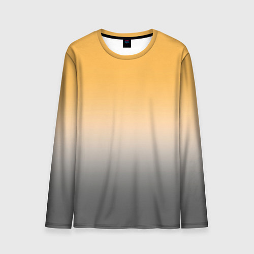 Мужской лонгслив Бледный жёлто-серый градиент / 3D-принт – фото 1