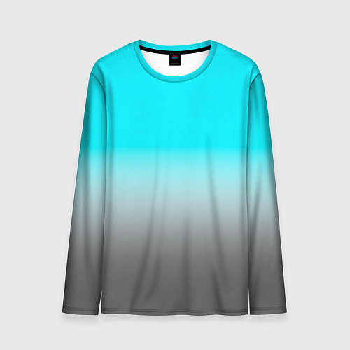 Мужской лонгслив Серо-голубой светлый градиент / 3D-принт – фото 1