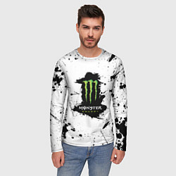 Лонгслив мужской Monster energy брызги красок, цвет: 3D-принт — фото 2
