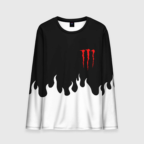 Мужской лонгслив Monster energy red logo / 3D-принт – фото 1