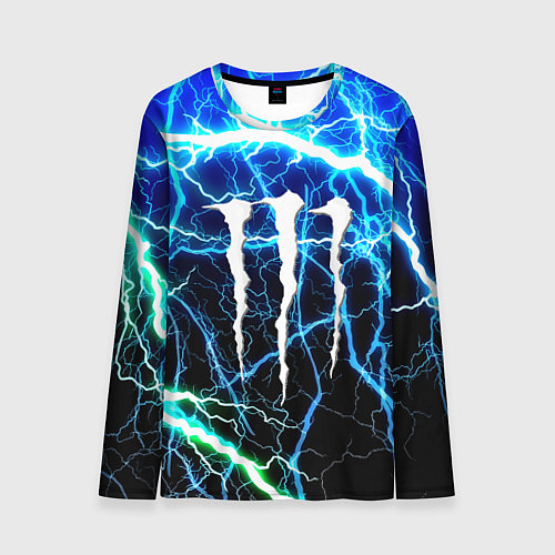 Мужской лонгслив Monster energy electro / 3D-принт – фото 1